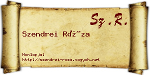 Szendrei Róza névjegykártya